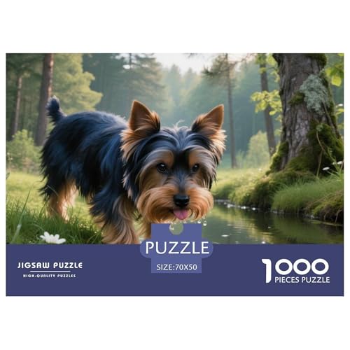 Yorkshire Terrier 1000 Teile Puzzle Haustier Hund Für Die Ganze Familie Entspannend Detailreich Spielzeug Lernspiel 70x50cm/1000pcs von OJASDBDJE
