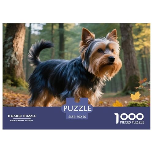 Yorkshire Terrier 1000 Teile Puzzle Haustier Hund Für Die Ganze Familie Herausforderung Detailreich Spielzeug Lernspiel 70x50cm/1000pcs von OJASDBDJE
