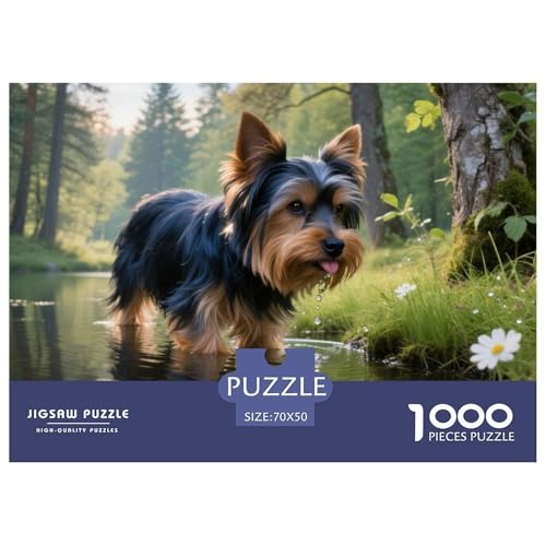 Yorkshire Terrier 1000 Teile Puzzle Haustier Hund Für Kinder Ab 12 Jahren Herausforderung Premium-Qualität Spielzeug Pädagogisches Spiel 70x50cm/1000pcs von OJASDBDJE