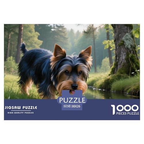 Yorkshire Terrier 1000 Teile Puzzle Haustier Hund Geschenke Für Frauen/Männer Herausforderung Detailreich Spielzeug Lernspiel 38x26cm/1000pcs von OJASDBDJE