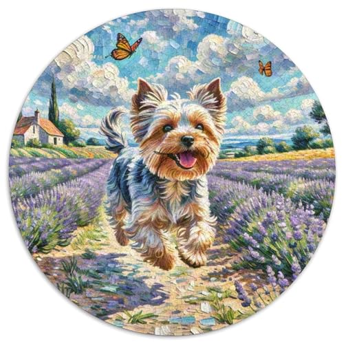 Yorkshire Terrier 1000 Teile Puzzle Tierhund Runde Kreispuzzles Geeignet Ab 12 Jahren Pädagogisches Für Erwachsene Kinder Buntes Tier Geschenke 1000pcs (67.5x67.5cm) von OJASDBDJE