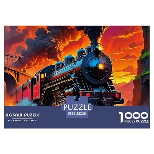 Zug 1000 Teile Puzzle Fantasie Für Die Ganze Familie Entspannend Detailreich Spaß Pädagogisches Spiel 38x26cm/1000pcs von OJASDBDJE