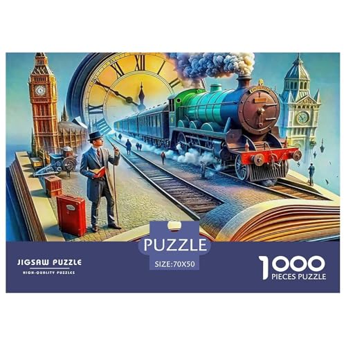 Zug 1000 Teile Puzzle Fantasie Für Die Ganze Familie Entspannend Detailreich Spielzeug Lernspiel 70x50cm/1000pcs von OJASDBDJE