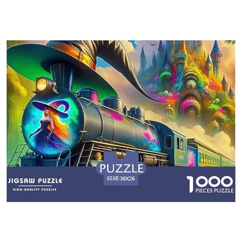 Zug 1000 Teile Puzzles Fantasie Für Kinder Ab 12 Jahren Entspannend Detailreich Spaß Pädagogisches Spiel 38x26cm/1000pcs von OJASDBDJE