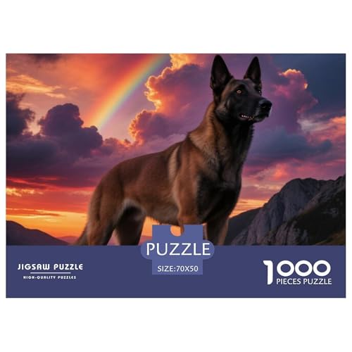 belgischer Malinois 1000 Teile Puzzle Haustier Hund Für Kinder Ab 12 Jahren Entspannend Premium-Qualität Spielzeug Lernspiel 70x50cm/1000pcs von OJASDBDJE
