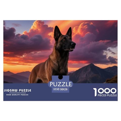 belgischer Malinois 1000 Teile Puzzle Haustier Hund Geschenke Für Frauen/Männer Entspannend Detailreich Spielzeug Lernspiel 38x26cm/1000pcs von OJASDBDJE