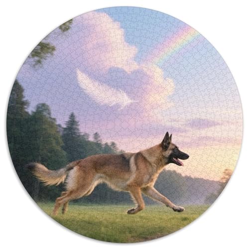 belgischer Malinois 1000 Teile Puzzles Haustier Hund Circular Puzzle Für Erwachsene Und Kinder Pädagogisches Für Erwachsene Kinder Buntes Tier Geschenke 1000pcs (67.5x67.5cm) von OJASDBDJE