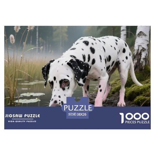 dalmatischen 1000 Teile Puzzle Haustier Hund Geschenke Für Frauen/Männer Entspannend Premium-Qualität Spaß Lernspiel 38x26cm/1000pcs von OJASDBDJE