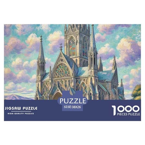 gotische Kirche 1000 Teile Puzzle Architektur Für Die Ganze Familie Herausforderung Detailreich Spielzeug Lernspiel 38x26cm/1000pcs von OJASDBDJE