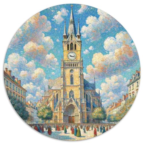 gotische Kirche Mit 1000 Teilen Puzzles Architektur Rund Puzzle Geeignet Ab 12 Jahren Pädagogisches Für Erwachsene Kinder Buntes Tier Stressabbau-Spielzeug 1000pcs (67.5x67.5cm) von OJASDBDJE