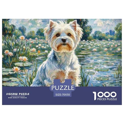 maltesisch 1000 Teile Puzzle Haustier Hund Für Die Ganze Familie Entspannend Detailreich Spaß Pädagogisches Spiel 70x50cm/1000pcs von OJASDBDJE