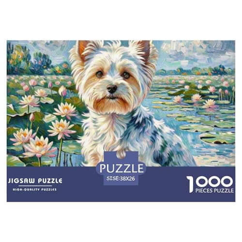 maltesisch 1000 Teile Puzzle Haustier Hund Für Die Ganze Familie Entspannend Premium-Qualität Spaß Pädagogisches Spiel 38x26cm/1000pcs von OJASDBDJE