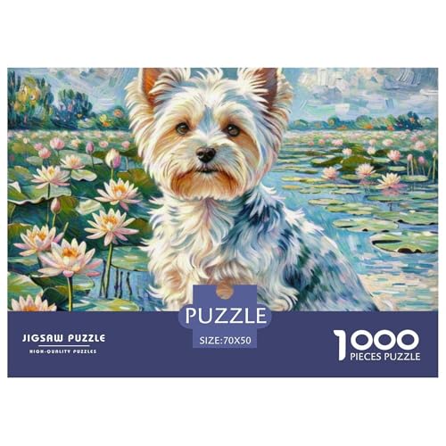 maltesisch 1000 Teile Puzzle Haustier Hund Für Kinder Ab 12 Jahren Herausforderung Premium-Qualität Spaß Lernspiel 70x50cm/1000pcs von OJASDBDJE