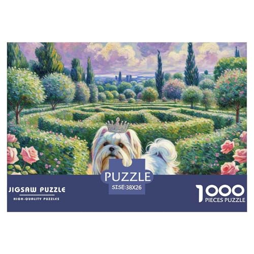 maltesisch 1000 Teile Puzzle Haustier Hund Geschenke Für Frauen/Männer Entspannend Detailreich Spielzeug Lernspiel 38x26cm/1000pcs von OJASDBDJE