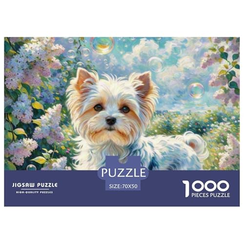 maltesisch 1000 Teile Puzzle Haustier Hund Geschenke Für Frauen/Männer Entspannend Detailreich Spielzeug Pädagogisches Spiel 70x50cm/1000pcs von OJASDBDJE