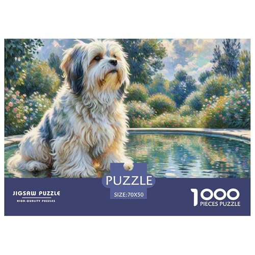 maltesisch 1000 Teile Puzzle Haustier Hund Geschenke Für Frauen/Männer Herausforderung Detailreich Spaß Pädagogisches Spiel 70x50cm/1000pcs von OJASDBDJE