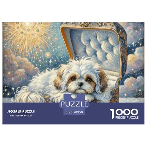 maltesisch 1000 Teile Puzzle Haustier Hund Geschenke Für Frauen/Männer Herausforderung Detailreich Spielzeug Pädagogisches Spiel 70x50cm/1000pcs von OJASDBDJE