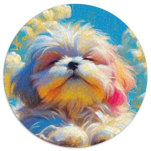 maltesisch Mit 1000 Teilen Puzzle Circular Puzzles Für Erwachsene Und Kinder Pädagogisches Für Erwachsene Kinder Buntes Tier Geschenke 1000pcs (67.5x67.5cm) von OJASDBDJE