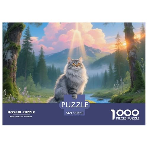 sibirischen 1000 Teile Puzzle Pet Katze Geschenke Für Frauen/Männer Entspannend Detailreich Spaß Pädagogisches Spiel 70x50cm/1000pcs von OJASDBDJE