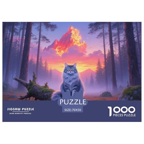 sibirischen 1000 Teile Puzzle Pet Katze Geschenke Für Frauen/Männer Entspannend Detailreich Spielzeug Lernspiel 70x50cm/1000pcs von OJASDBDJE