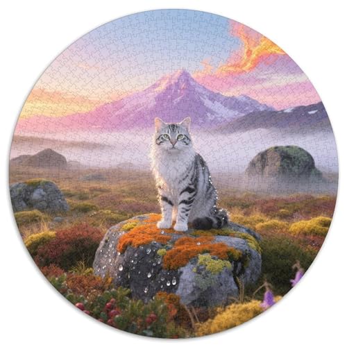 sibirischen 1000 Teile Puzzle Pet Katze Runde Kreispuzzles Geeignet Ab 12 Jahren Pädagogisches Für Erwachsene Kinder Buntes Tier Geschenke 1000pcs (67.5x67.5cm) von OJASDBDJE
