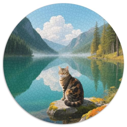 sibirischen Mit 1000 Teilen Puzzles Pet Katze Circular Puzzles Für Erwachsene Und Kinder Pädagogisches Für Erwachsene Kinder Buntes Tier Stressabbau-Spielzeug 1000pcs (67.5x67.5cm) von OJASDBDJE