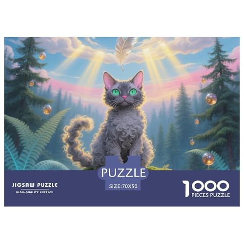 von Devon Rex 1000 Teile Puzzle Pet Katze Für Die Ganze Familie Entspannend Premium-Qualität Spielzeug Lernspiel 70x50cm/1000pcs von OJASDBDJE