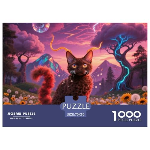 von Devon Rex 1000 Teile Puzzle Pet Katze Geschenke Für Frauen/Männer Herausforderung Detailreich Spielzeug Pädagogisches Spiel 70x50cm/1000pcs von OJASDBDJE