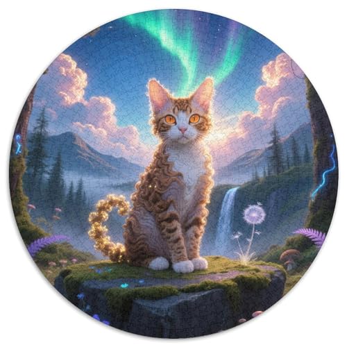 von von Devon Rex Mit 1000 Teilen Puzzles Pet Katze Rundes Puzzle Geeignet Ab 12 Jahren Pädagogisches Für Erwachsene Kinder Buntes Tier Stressabbau-Spielzeug 1000pcs (67.5x67.5cm) von OJASDBDJE