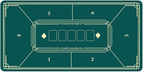 OJIJO Pokermatte, Texas Hold'em Pokermatte, professionelle Tisch-Layoutmatte mit Tragetasche, Gummi-Spiel-Layout-Tischabdeckung for Partys(Green,L) von OJIJO