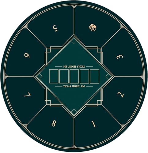 Pokermatte, tragbare runde Pokermatte for Texas Hold'em, Faltbare Tischkartenspielmatte, Faltbare Pokertischplatte for 8 Spieler(Green,S) von OJIJO