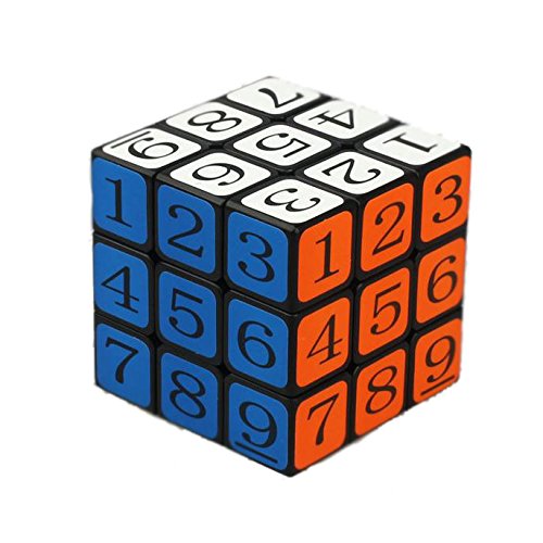 OJIN Anzahl Geschwindigkeit Cube Puzzle 3x3x3 3 Schichten glatt Bildung Digital 1-9 Cube Twist (Schwarz) von OJIN