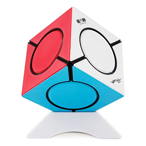 OJIN MO FANG GE Fangyuan Skewb Unregelmäßiges Sechs-Punkte-Würfel-Puzzle Mofangge Fangyuan-Würfel-Skewb-Puzzle-Würfel mit einem Würfel-Stativ (Frosted Bright Mehrfarbig) von OJIN