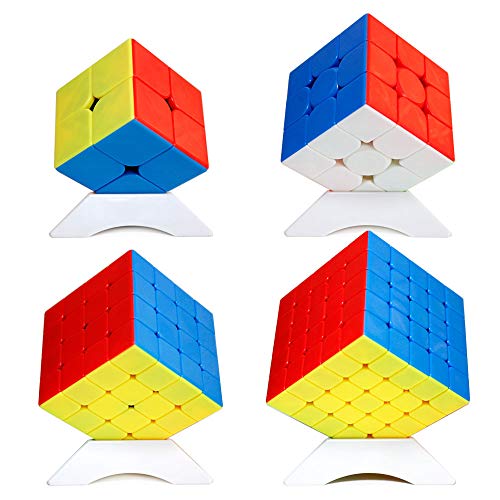 OJIN MoYu MOFANGJIAOSHI Cubing Classroom MFJS Meilong Specific Cube Bundle 2x2 3x3 4x4 5x5 Puzzles Cube Set with Gift Packing + Four Cube Tripods (Stickerless) von OJIN