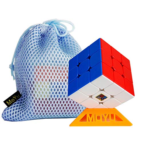 Oostifun OJIN MoYu MoFang JiaoShi 2020 RS3M 3x3x3 Würfelwürfel Klassenzimmer 2020 MF3RS3M 3X3 MF3 RS3 M V3 Würfelpuzzle mit einem Würfelstativ und einem Würfelbeutel (Stickerless) von Oostifun