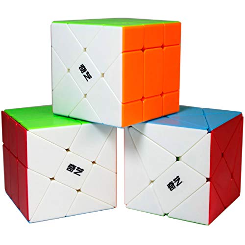 OJIN 3er-Pack Spezifische Geschwindigkeits-Würfel-Sets (3X3 Schwankungswinkel, 2x3 Windmühlen Form-Mod, 3x3x3 Fisher Form-Twisty-Puzzle) von Oostifun