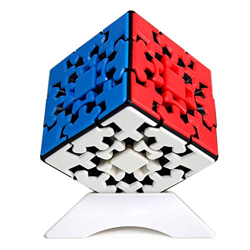 OJIN YUMO Zahnradwürfel 3x3 Puzzle Kungfu Würfel 3D Puzzle 3x3x3 Würfel Puzzle Glatter Würfel Twist Puzzle Würfel mit einem Würfelstativ (Stickerless) von OJIN