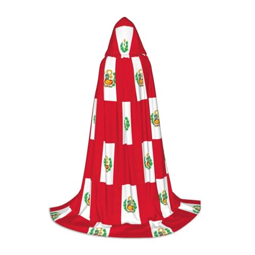 Flagge von Peru, Uni, Halloween, Kapuzenumhang, Cosplay, Kostüm, Weihnachten, für Halloween, Karneval, Cosplay, Party Flagge von Peru, Uni, Halloween, Kapuzenumhang, Cosplay, Kostüm, Weihnachten, für Halloween, Karneval, Cosplay, Party von OKFSTY