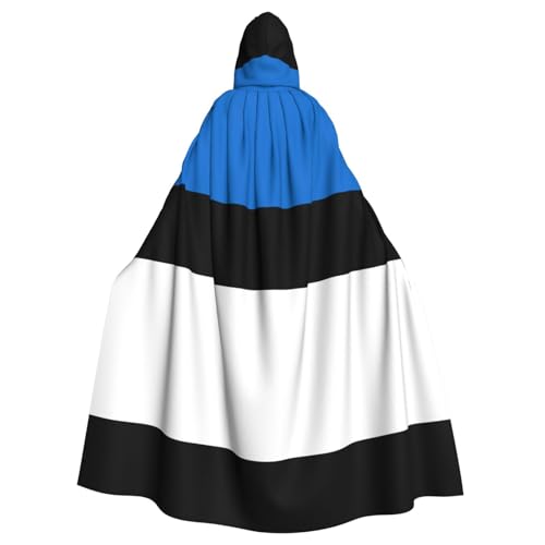 Großer Kapuzenumhang mit Estland-Flagge für Erwachsene, 140 cm Länge, geeignet für Maskerade-Kostüme, Comic-Con von OKFSTY