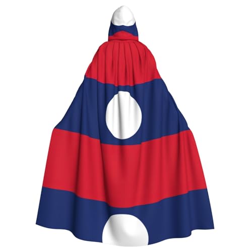 Großer Kapuzenumhang mit Flagge von Laos, für Erwachsene, 140 cm Länge, geeignet für Maskerade-Kostüme, Comic-Con von OKFSTY