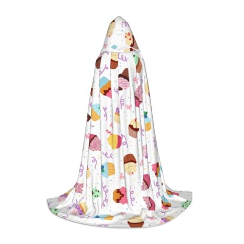 Kapuzenumhang mit köstlichem Cupcake-Druck für Teenager, Halloween-Kapuzenumhang für Jugendliche, geeignet für Themenpartys, Comic-Con Kapuzenumhang mit köstlichem Cupcake-Druck für Teenager, Halloween-Kapuzenumhang für Jugendliche, geeignet für Themenpartys, Comic-Con von OKFSTY