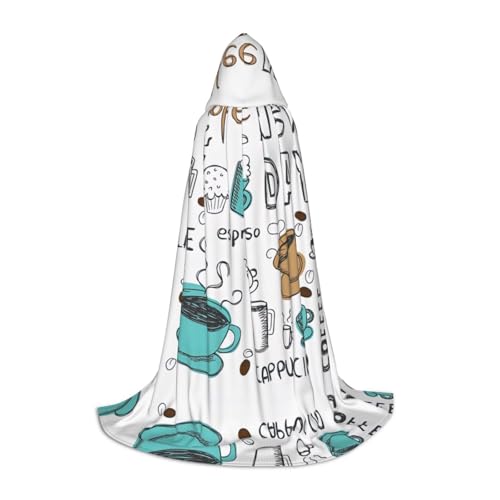 Köstlicher Kaffee-Druck Kapuzenumhang für Teenager, Halloween-Kapuzenumhang für Jugendliche, geeignet für Themenpartys, Comic-Con Köstlicher Kaffee-Druck Kapuzenumhang für Teenager, Halloween-Kapuzenumhang für Jugendliche, geeignet für Themenpartys, Comic-Con von OKFSTY