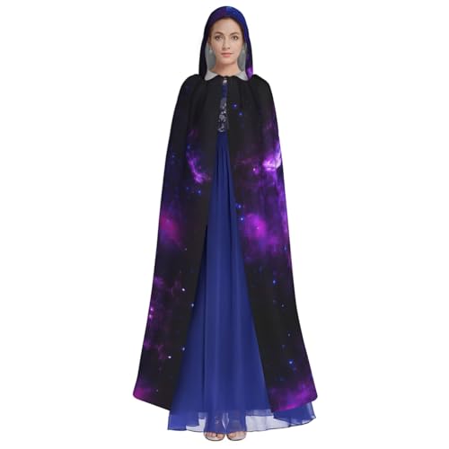 OKFSTY Blauer Galaxie-Druck, Erwachsenen-Umhang, großer Kapuzenumhang, 140 cm Länge, geeignet für Maskerade-Kostüme, Comic-Con von OKFSTY