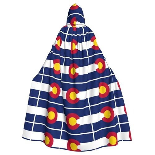OKFSTY Colorado Erwachsenen-Umhang mit Staatsflagge, großer Kapuzenumhang, 140 cm Länge, geeignet für Maskerade-Kostüme, Comic-Con OKFSTY Colorado Erwachsenen-Umhang mit Staatsflagge, großer Kapuzenumhang, 140 cm Länge, geeignet für Maskerade-Kostüme, Comic-Con von OKFSTY