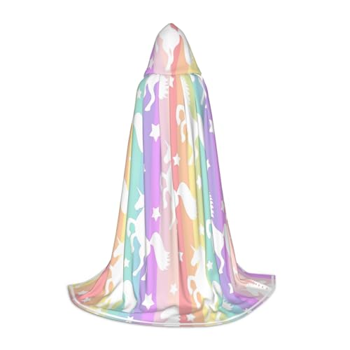 OKFSTY Einhörner auf bunten Streifen, Uni, Halloween, Kapuzenumhang, Cosplay, Kostüm, Weihnachten, für Halloween, Karneval, Cosplay, Party OKFSTY Einhörner auf bunten Streifen, Uni, Halloween, Kapuzenumhang, Cosplay, Kostüm, Weihnachten, für Halloween, Karneval, Cosplay, Party von OKFSTY