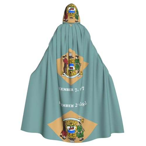 OKFSTY Flagge von Delaware Druck, Erwachsenen-Halloween-Umhang, großer Kapuzenumhang, 140 cm Länge, geeignet für Maskerade-Kostüme, Comic-Con OKFSTY Flagge von Delaware Druck, Erwachsenen-Halloween-Umhang, großer Kapuzenumhang, 140 cm Länge, geeignet für Maskerade-Kostüme, Comic-Con von OKFSTY