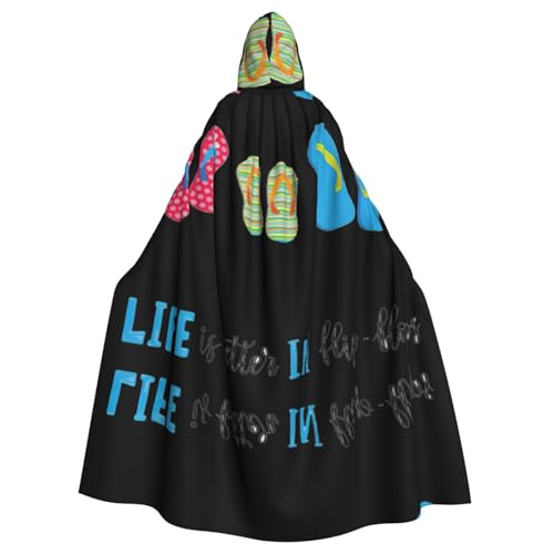 OKFSTY Flip Flops Kalligraphie Strandschuhe Druck Erwachsene Halloween Große Kapuzenumhang 140 cm Länge, geeignet für Maskerade Kostüme, Comic Con von OKFSTY