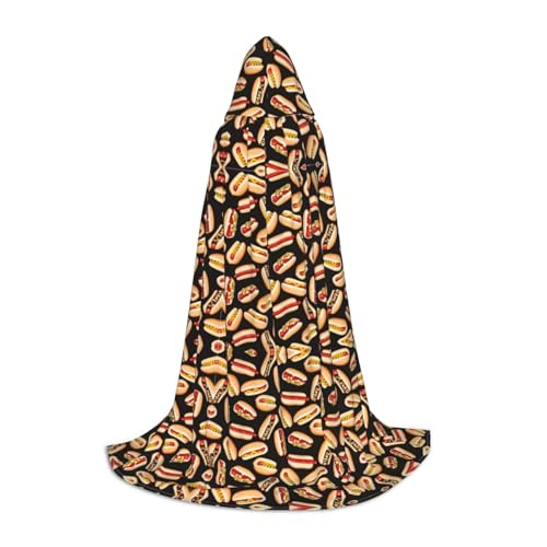 OKFSTY Fun Food Hot Dogs Uni Halloween Kapuzenumhang Cosplay Kostüm Weihnachten für Halloween Karneval Cosplay Party von OKFSTY