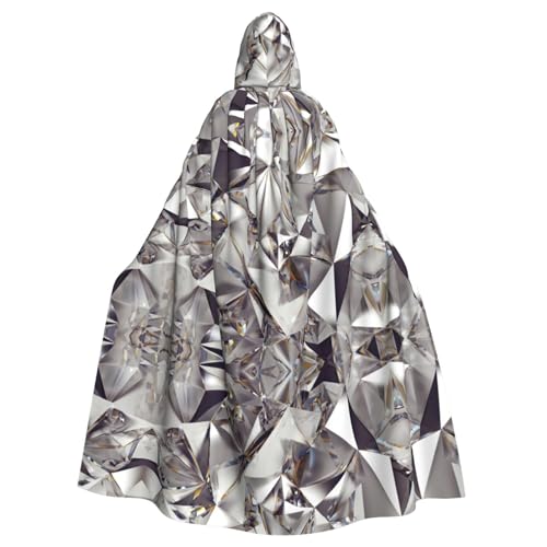 OKFSTY Glitzer-Umhang mit abstraktem Diamant-Kristallmuster, Erwachsenen-Halloween-Umhang, 140 cm Länge, geeignet für Maskerade-Kostüme, Comic-Con von OKFSTY