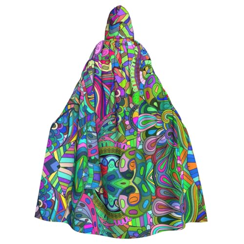 OKFSTY Graffiti-Druck, Erwachsenen-Umhang mit Kapuze, groß, 140 cm Länge, geeignet für Maskerade-Kostüme, Comic-Con von OKFSTY